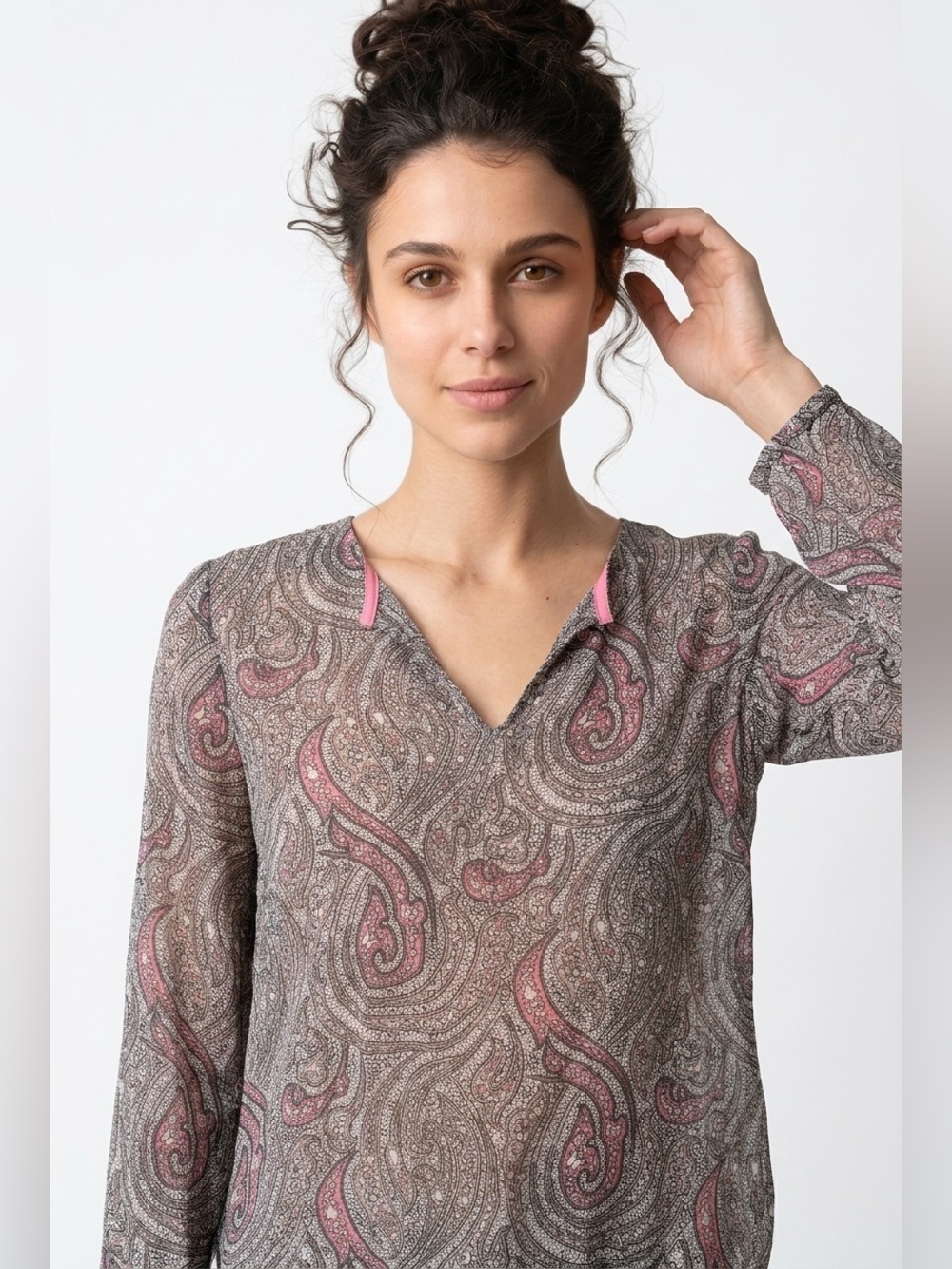 Cream paisley blouse